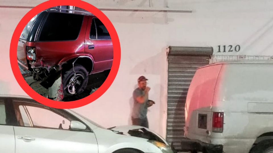 Abuelito destroza 2 vehículos estacionados en el centro de Nuevo Laredo