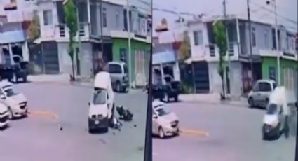 Motociclista muere tras estrellarse contra camioneta en Monterrey | FUERTES IMÁGENES