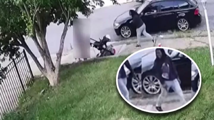 MOMENTO EXACTO en que mujer dispara a quemarropa contra bebé en carriola