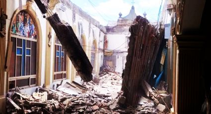 Colapsa el techo de la Iglesia San Gregorio Magno en Cerralvo, Nuevo León