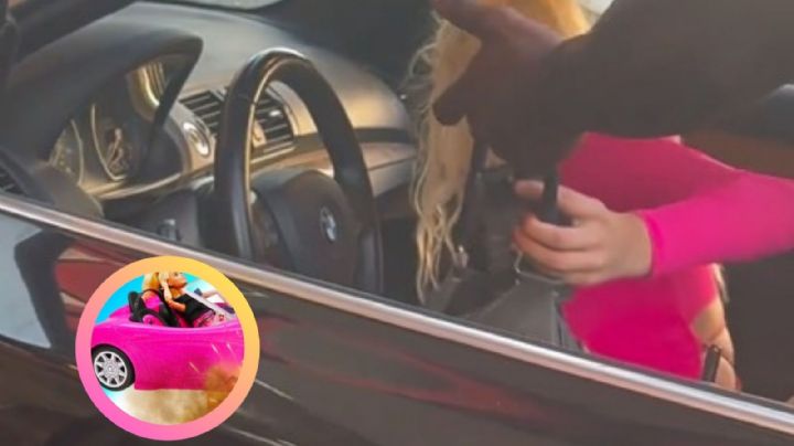 'Doble' de Barbie estrella su auto y se da a la fuga | VIDEO