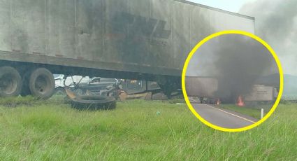 Explosión de tractocamiones ocasiona cierre en carretera Monterrey-Nuevo Laredo