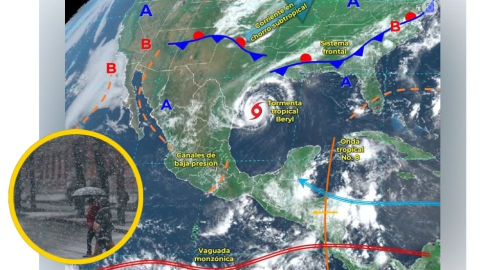 El fenómeno meteorológico propiciará muchas lluvias en el territorio mexicano; así se verán afectadas las entidades de México