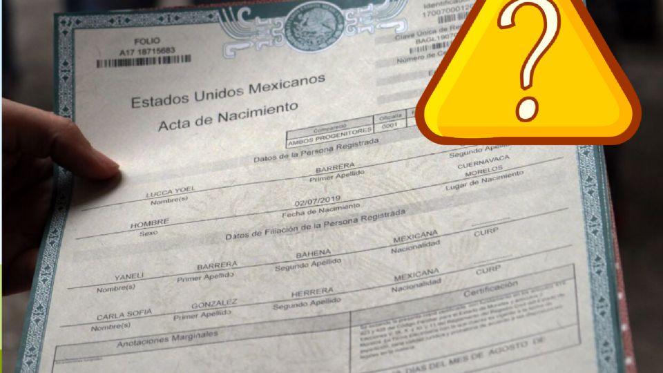 El acta de nacimiento será completamente gratis