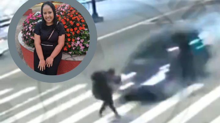 MOMENTO EXACTO en que madre e hija de 5 años son atropelladas; joven se pasa el rojo