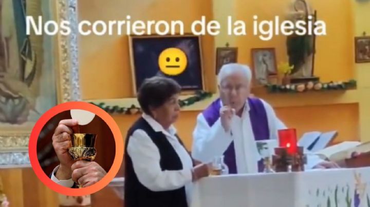 Sacerdote corre de la iglesia a una mujer y a su bebé, y se arma la 'pelea' en plena misa | VIDEO