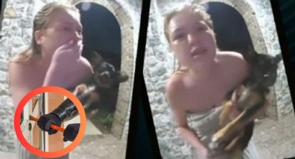 Mujer huye de ladrones con su perro en brazos y abandona a sus hijos | VIDEO