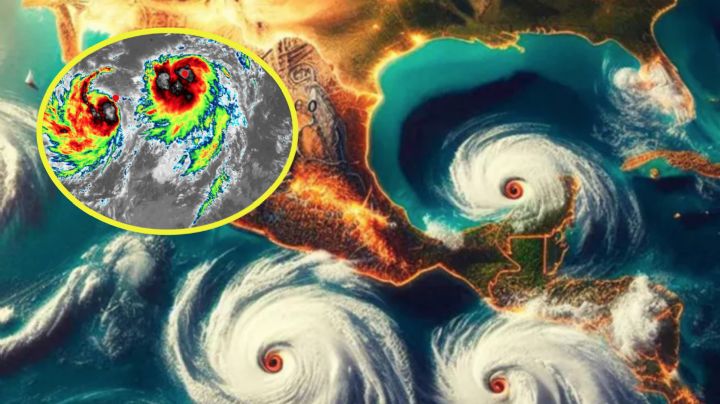 Efecto Fujiwhara: ¿qué tiene que ver con la creación de 4 ciclones que ‘amenazan’ a México?