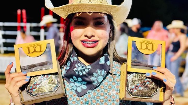 Cabalga Iliana Caballero al Campeonato Nacional de Rodeo en Chihuahua