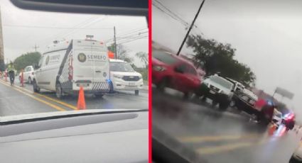 Choque frontal entre ambulancia y auto deja un muerto en Carretera Monterrey-Laredo