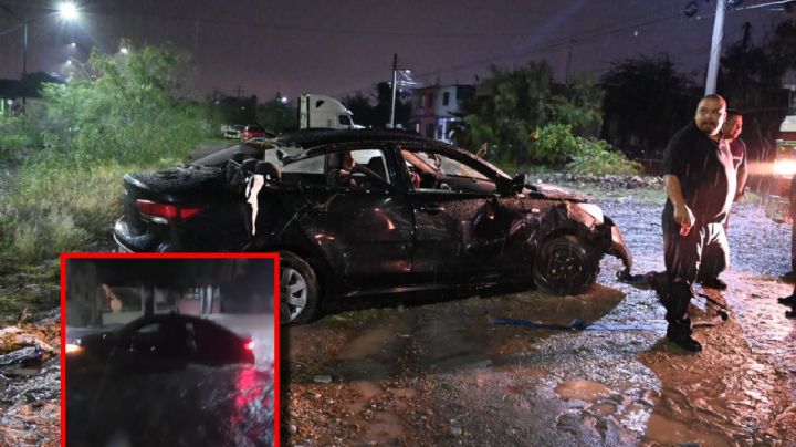 MOMENTO EXACTO en que hombre es arrastrado por la corriente en Nuevo Laredo | VIDEO