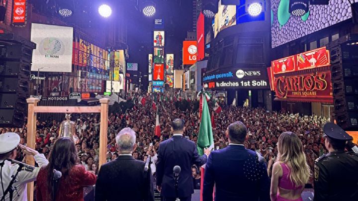 Así gritaron '¡Viva México!' miles de compatriotas en 'Times Square', en Nueva York