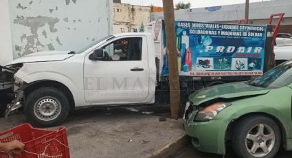 Despistado chocó camioneta de gas industrial en Nuevo Laredo 