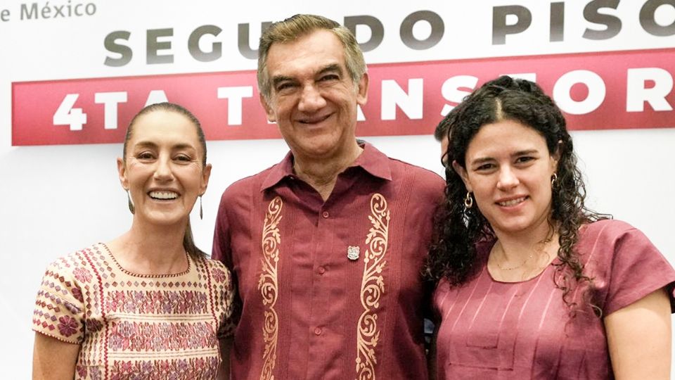 Claudia Sheinbaum, Américo Villarreal y María Luis Alcalde.