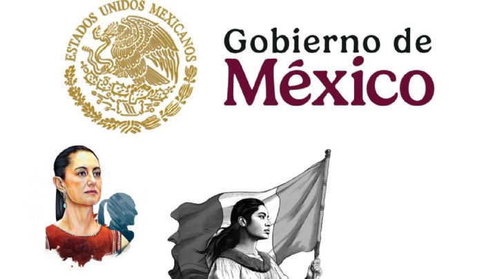 Una joven mexicana con la bandera: Sheinbaum presenta la insignia de su Gobierno