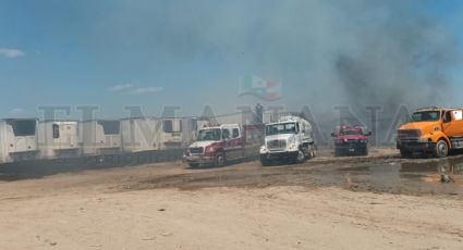 Se quema la pollera del kilómetro 12; bomberos de Nuevo Laredo controlaron el fuego