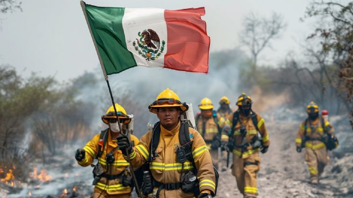 'Esto es lo que hacen los amigos'; dan trato de héroes a bomberos mexicanos en California