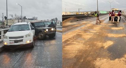 Puentes de Nuevo Laredo congelados provocan congestionamiento y caos