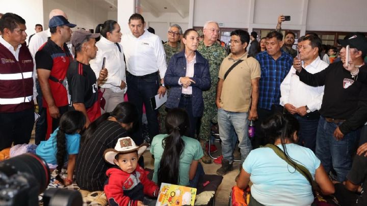 Claudia Sheinbaum encabeza recorrido por zonas afectadas por lluvias; asegura apoyo total a damnificados