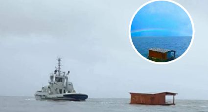 Aparece el restaurante 'El Atracadero' en mar abierto; inundaciones en Veracruz lo arrastraron