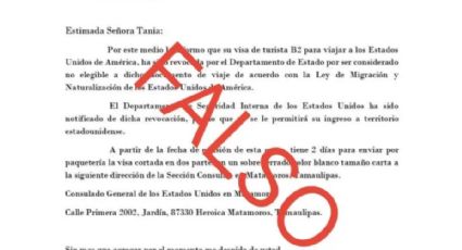 Consulado de EU en Nuevo Laredo alerta por envío de cartas falsas sobre revocación de Visas