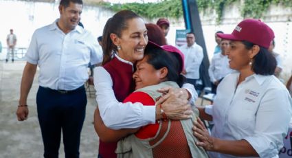 Visita de Claudia Sheinbaum a La Ceiba; supervisa entrega de ayudas tras inundaciones en Xicotepec