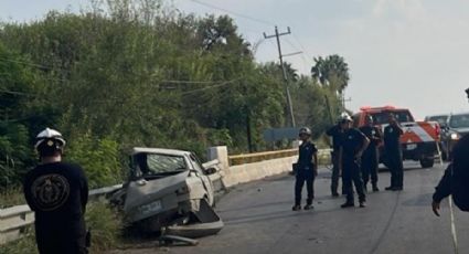 Fuerte accidente en carretera Cadereyta-Allende deja tres muertos y cuatro lesionados