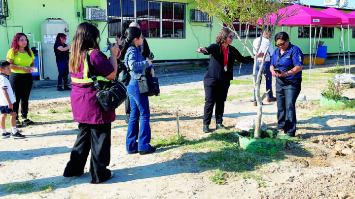 Inauguran sistema de riego en Primaria Arquímedes Caballero; ¿en qué consiste?
