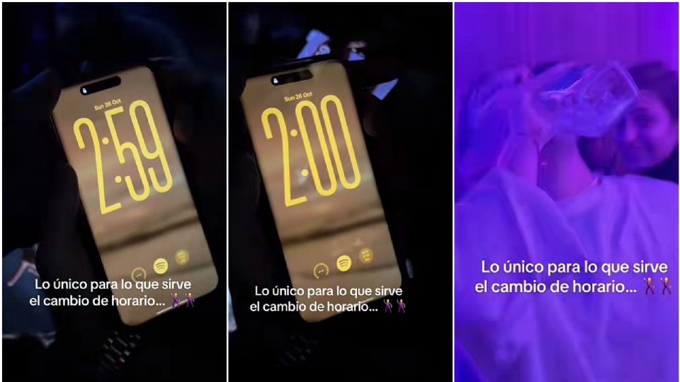 Jóvenes viven cambio de horario en plena fiesta; celebran hora extra