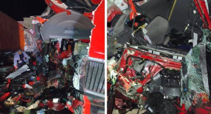 Fuerte accidente deja a tráiler totalmente destrozado en la Carretera Saltillo-Concepción del Oro