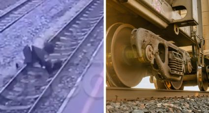 MOMENTO EXACTO en el que joven tropieza y cae en las vías del tren; ¿milagro o tragedia?