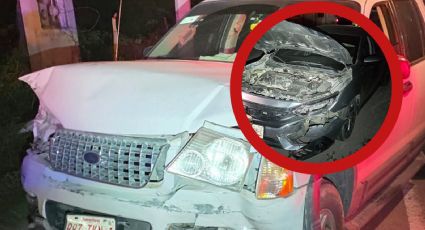 Mujer se pasa el alto y destroza camioneta y auto en Nuevo Laredo; quedó endeudada
