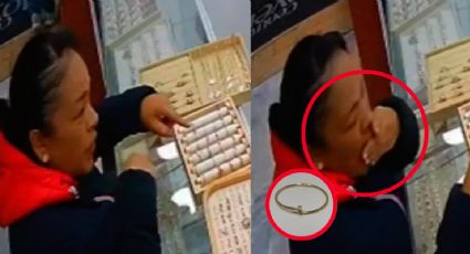 Mujer se traga un anillo en joyería para robarlo; quedó registrado en video