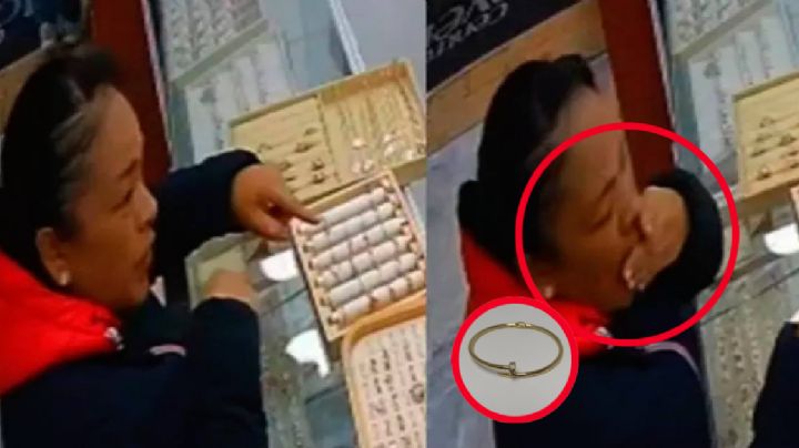 Mujer se traga un anillo en joyería para robarlo; quedó registrado en video