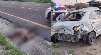 Nuevo Laredo: cerdo atropellado en bulevar Colosio ocasiona pérdida total de auto