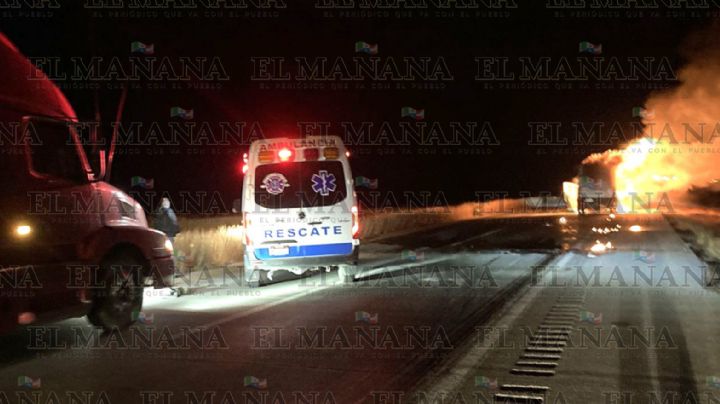 Repartidor queda mutilado y con quemaduras tras brutal choque en Autopista Nuevo Laredo-Monterrey