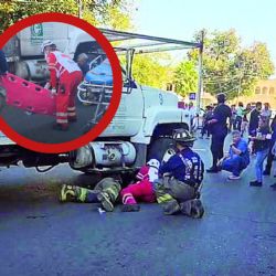 Camión de materiales atropella brutalmente a estadounidense en la calle Guerrero en Nuevo Laredo; fue llevado al hospital