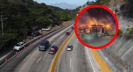 Tráiler se estrella y termina en llamas en Los Chorros; chofer perdió el control