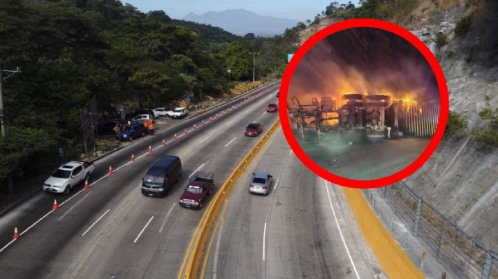 Tráiler se estrella y termina en llamas en Los Chorros; chofer perdió el control