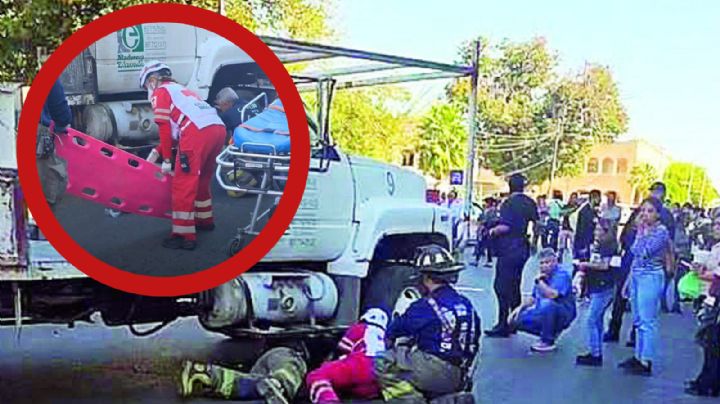 Camión de materiales atropella brutalmente a estadounidense en la calle Guerrero en Nuevo Laredo; fue llevado al hospital