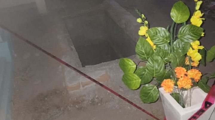 Madre y su hijo caen dentro de una tumba durante el Día de Muertos; la losa colapsó