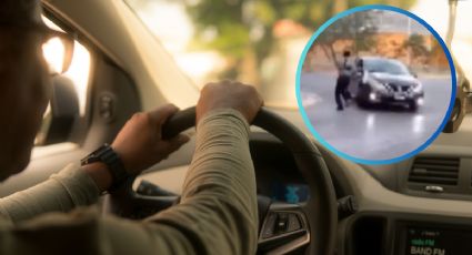 MOMENTO EXACTO en que conductor de plataforma intenta arrollar a guardia; vecinos exigen sanciones