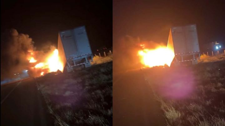 Nuevo Laredo: ¡ya lo mataron, se está quemando!; trailero muere calcinado en Carretera Nacional
