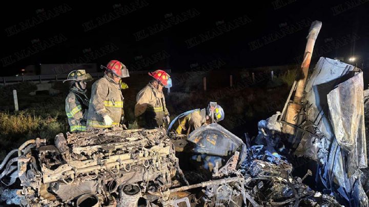 Javier no alcanzó a llegar a Nuevo Laredo; murió calcinado en su tráiler | FOTOS