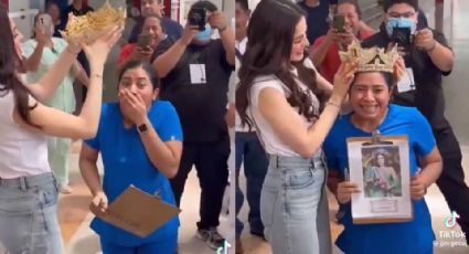 Fátima Bosch corona a una enfermera el día de su cumpleaños; el gesto se vuelve viral en redes