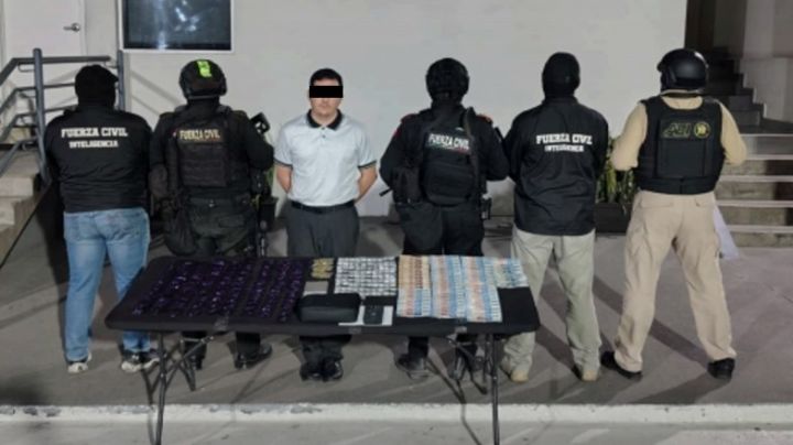 Aseguran 95 dosis de metanfetaminas en Nuevo León; una persona fue detenida