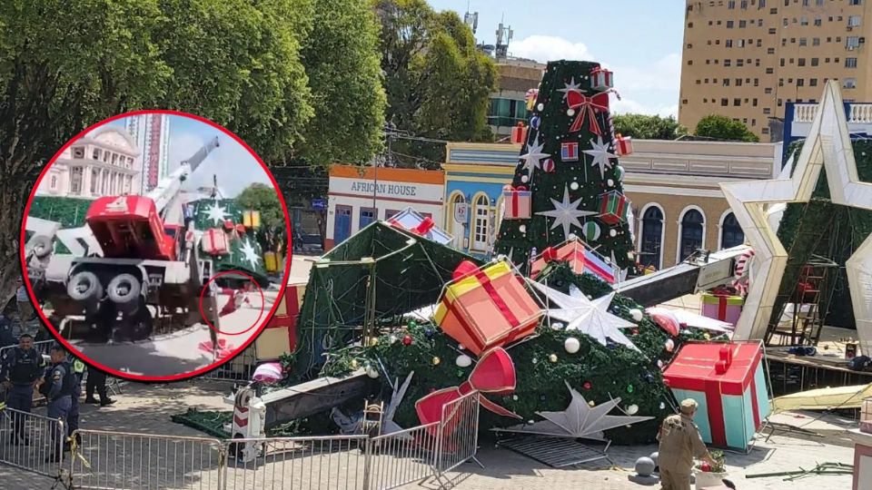 El accidente se volvió viral debido a un video que muestra el momento exacto en que la grúa se vuelca y el árbol cae sobre los trabajadores