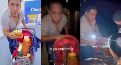 Joven se vuelve viral por meter un trompo de carne al pastor al cine; Cinépolis les responde | VIDEO