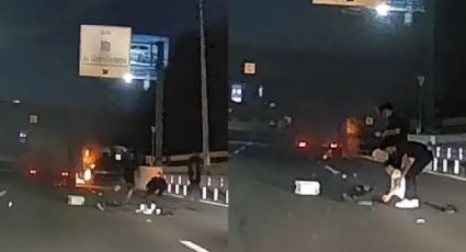 Jóvenes casi mueren calcinados; saltaron de camión en llamas en Nuevo León | VIDEO