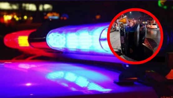 Cafre termina volcado tras impactarse contra camioneta; choque asustó a creyentes que rezaban en iglesia